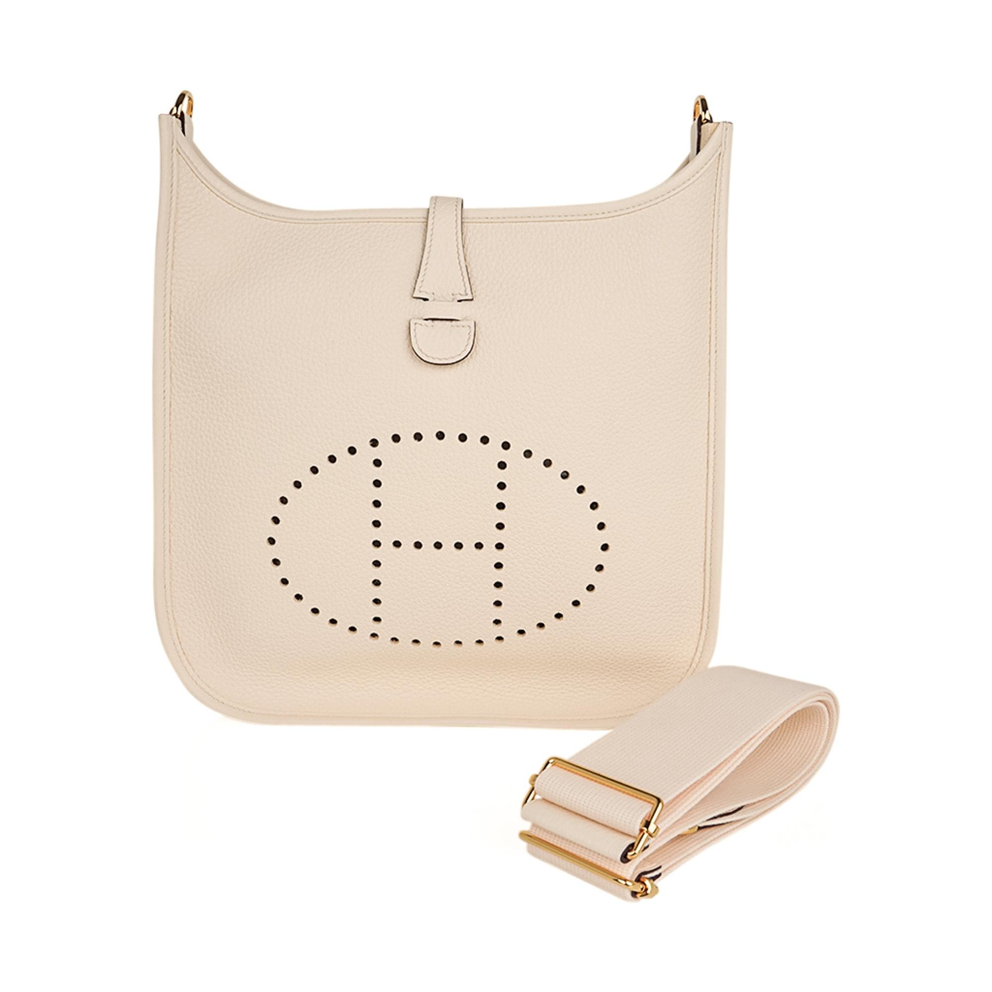 Hermes Evelyne PM Bag Nata Clemence Gold Hardware New w/Box 4