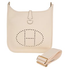 Hermes Evelyne PM Bag Nata Clemence Leather with Gold Hardware