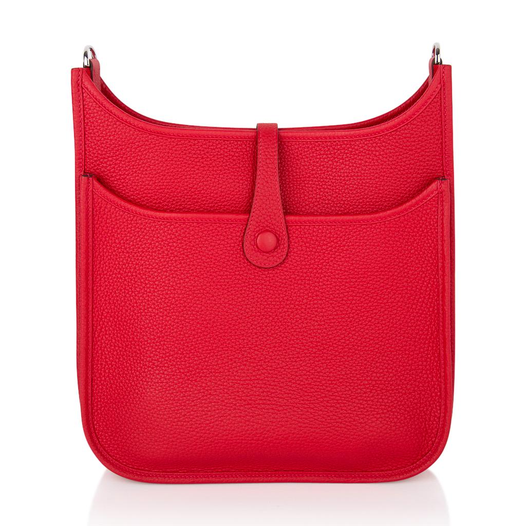 Hermes Evelyne PM Bag Rouge Casaque Clemence Palladium Hardware 4