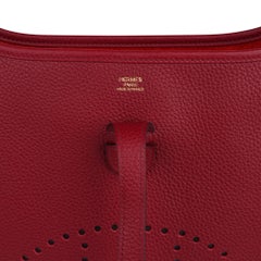 Hermes Evelyne PM Bag Rouge Grenat Gold Hardware Clemence