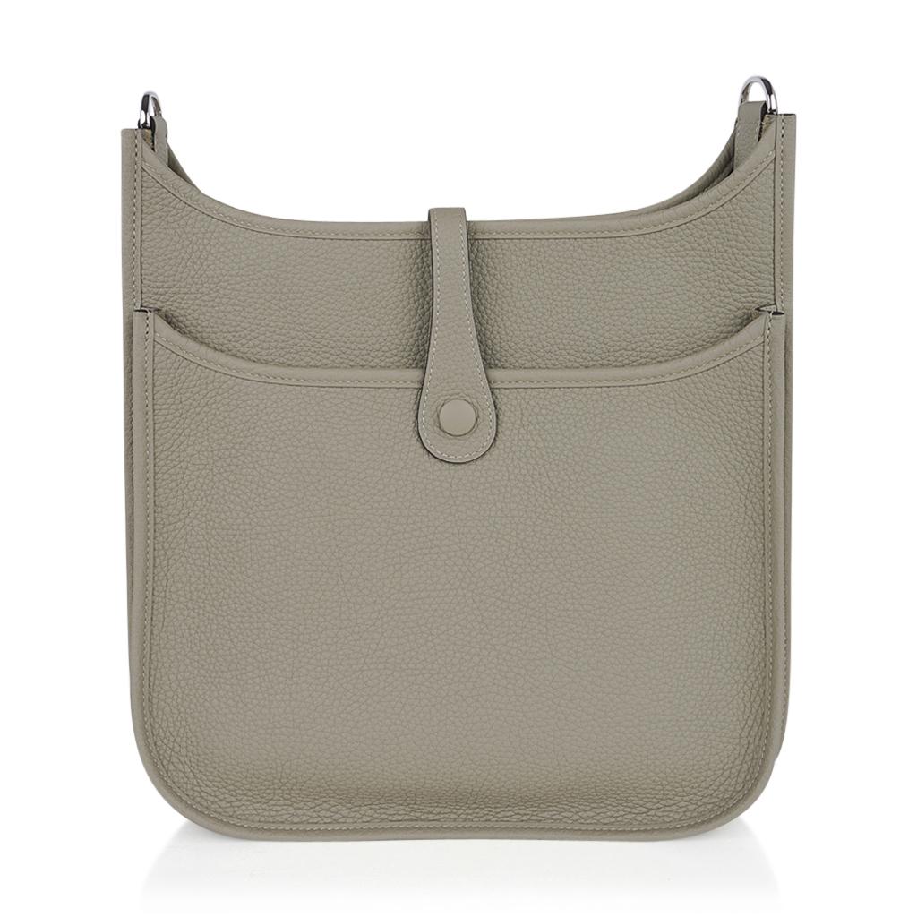 Hermes Evelyne PM Bag Sage Crossbody Clemence Leather Palladium Hardware 1