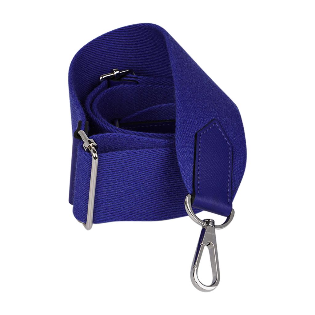 Hermes Evelyne PM Sellier Blue Electric Bag Palladium Hardware For Sale 4