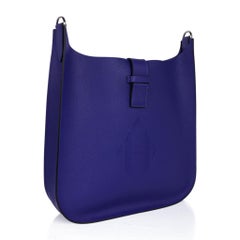 Hermes Evelyne PM Sellier Blue Electric Bag Palladium Hardware