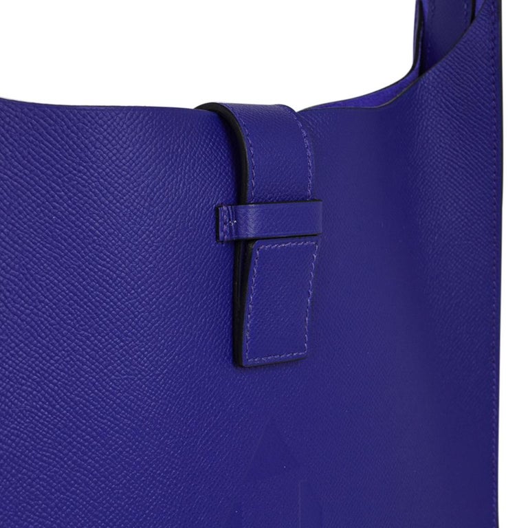 Hermes Evelyne PM Sellier Blue Electric Bag Palladium Hardware For Sale at  1stDibs