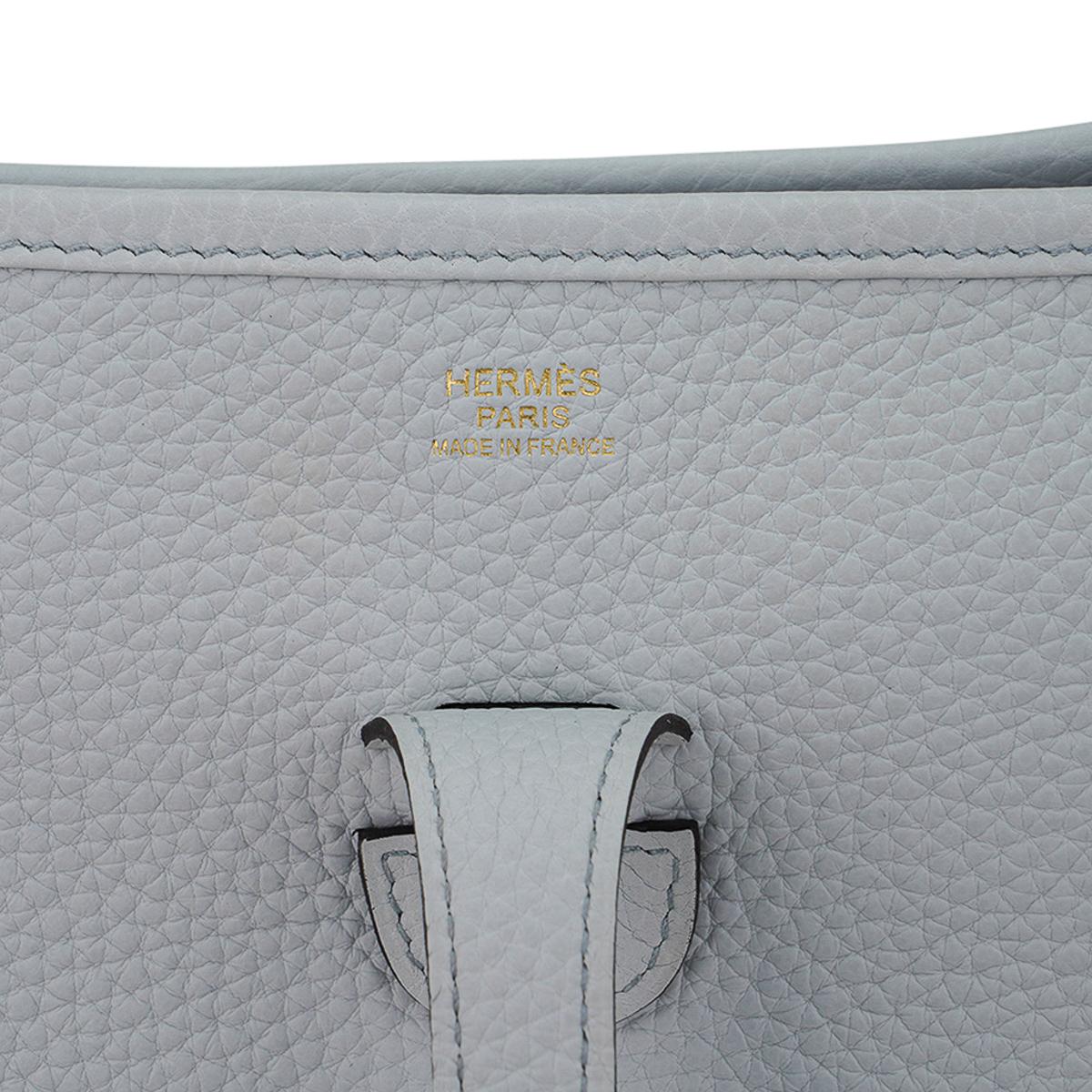 Hermes Evelyne PM Blue Pale Bag Gold Hardware Clemence Leather 1