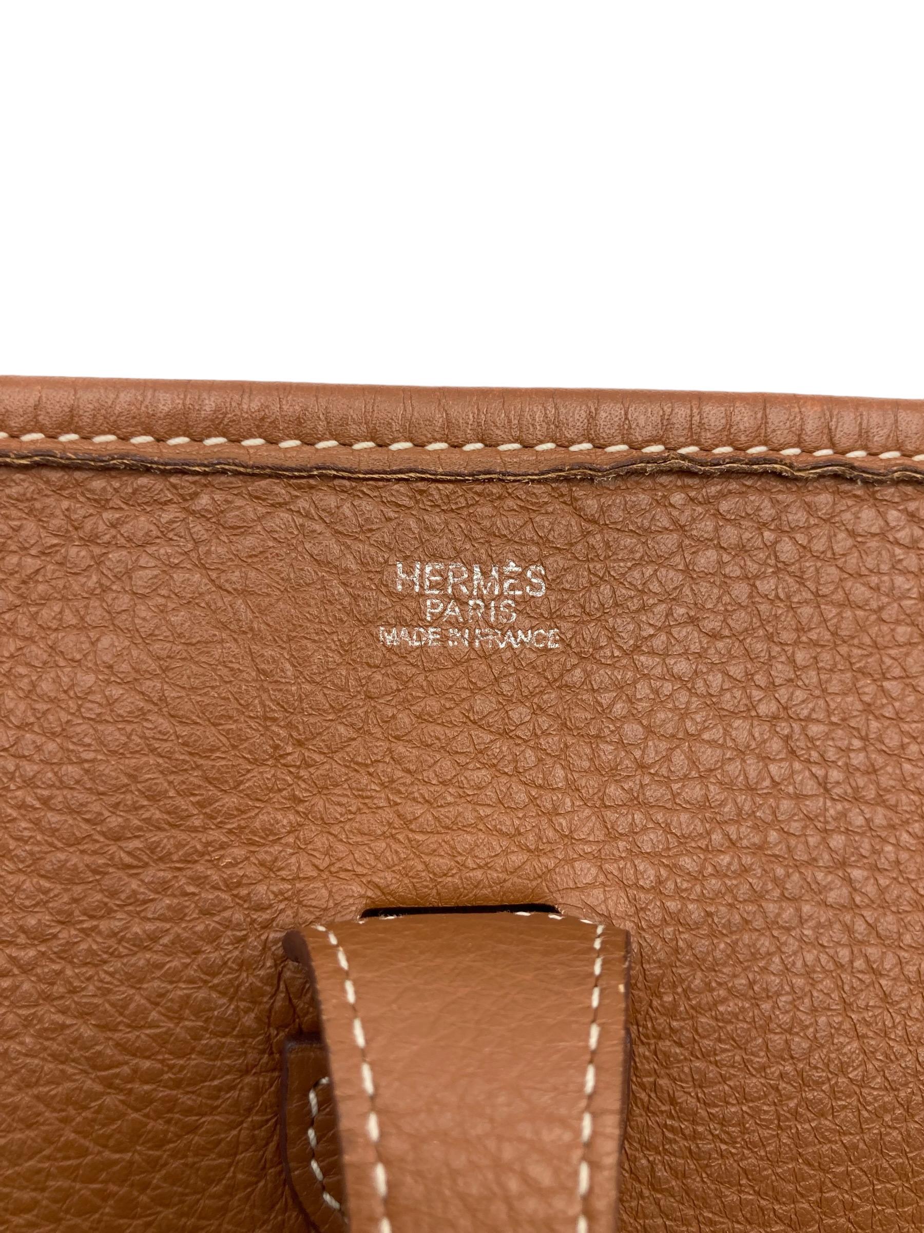 Hermès Evelyne PM Clemence Gold 2006 im Angebot 8