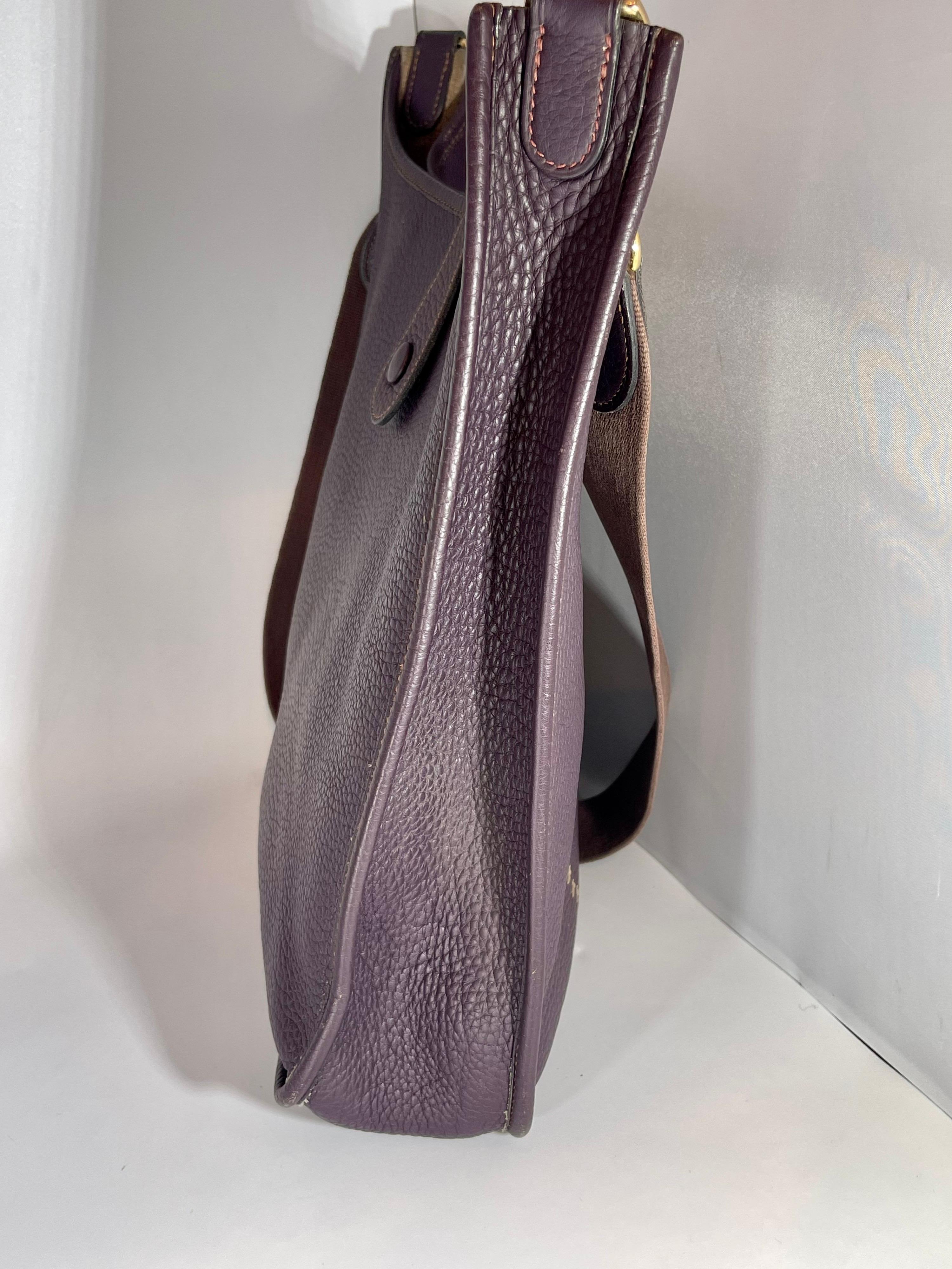 Hermès Evelyne Pm Dunkelbraun / Schokolade Leder Cross Body Bag wie neu im Angebot 3