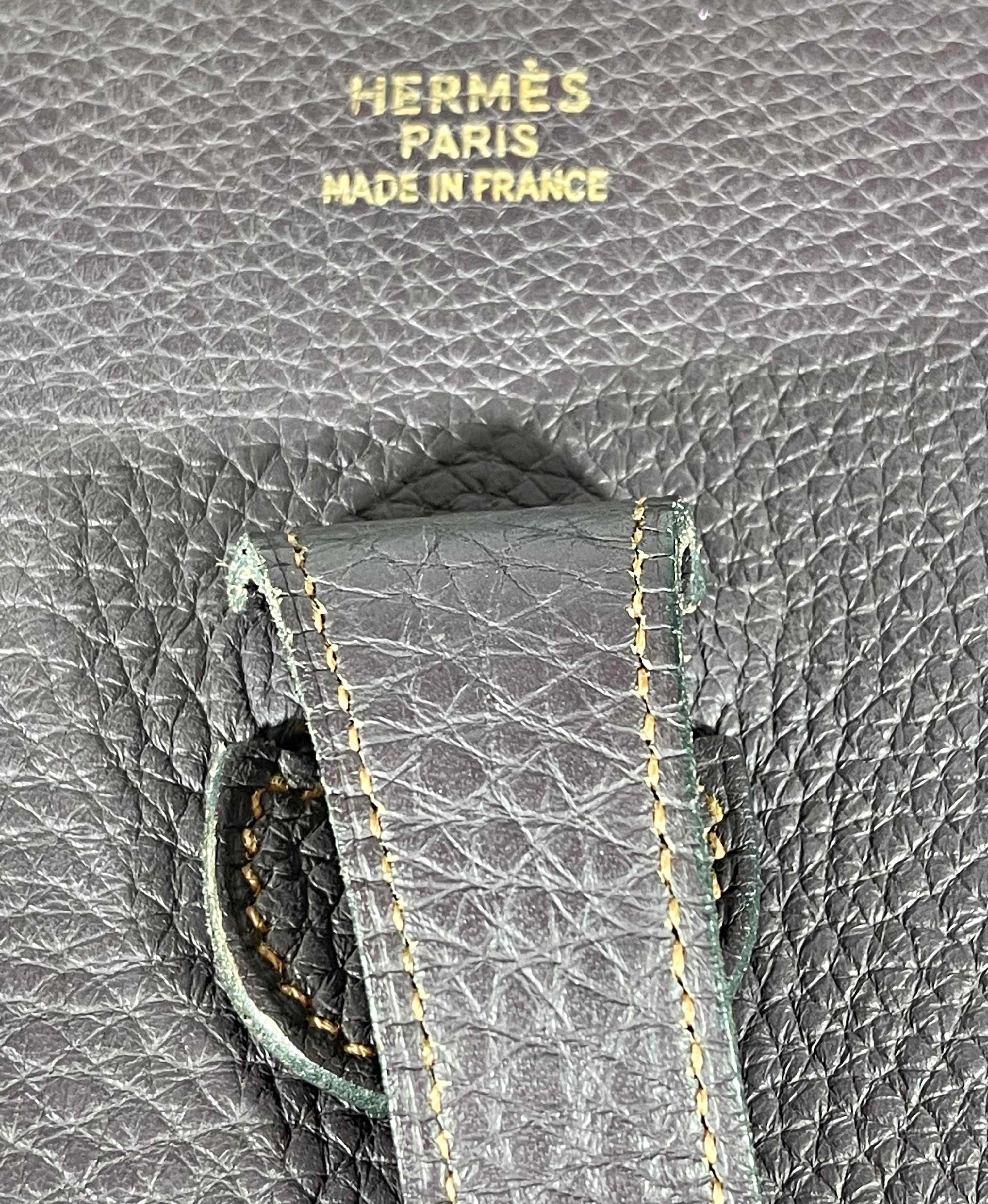 Hermès Evelyne Pm Dunkelbraun / Schokolade Leder Cross Body Bag wie neu im Angebot 6