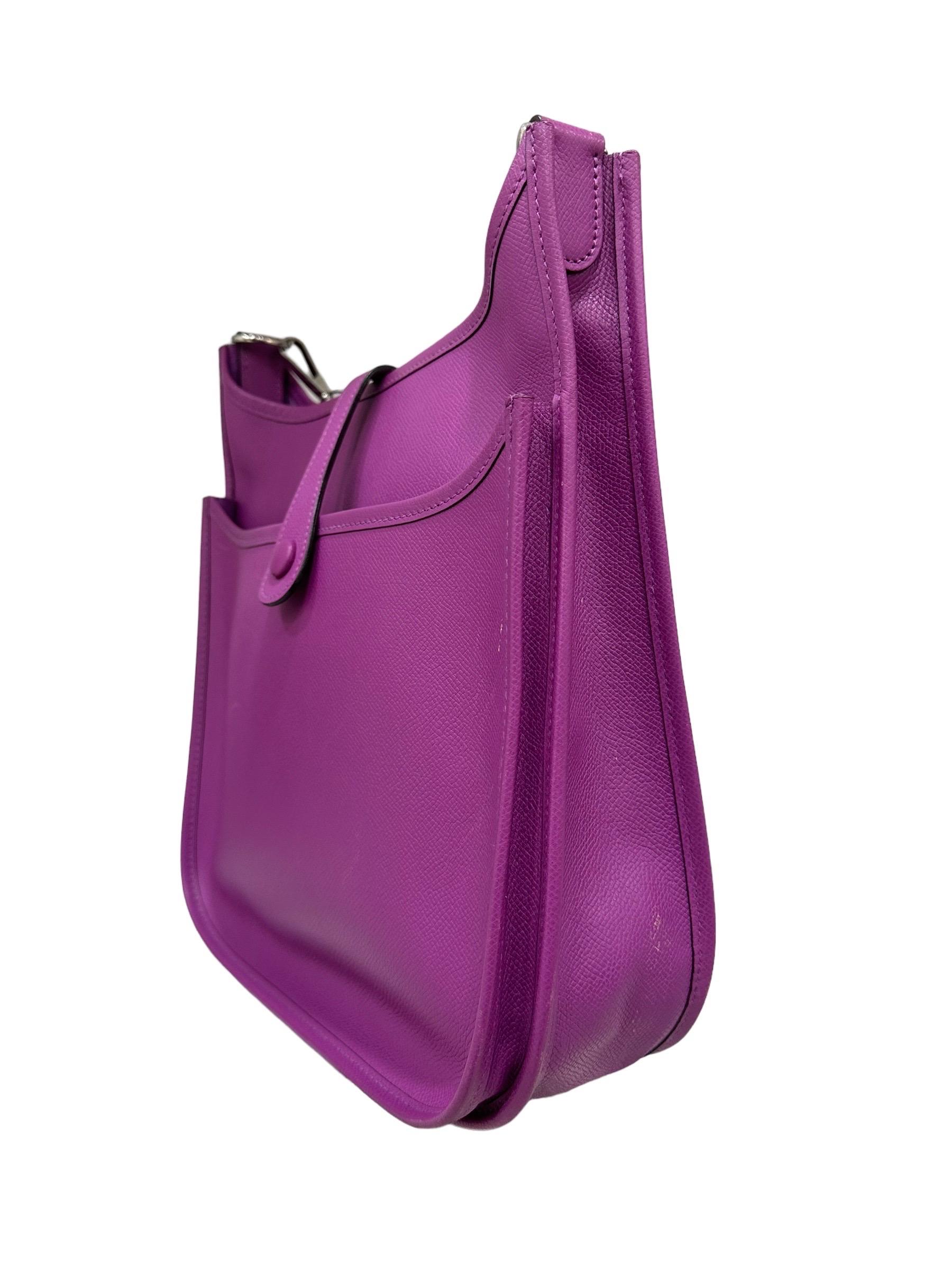 Hermès Evelyne PM Epsom Leather Anemone Top Shoulder Bag 6