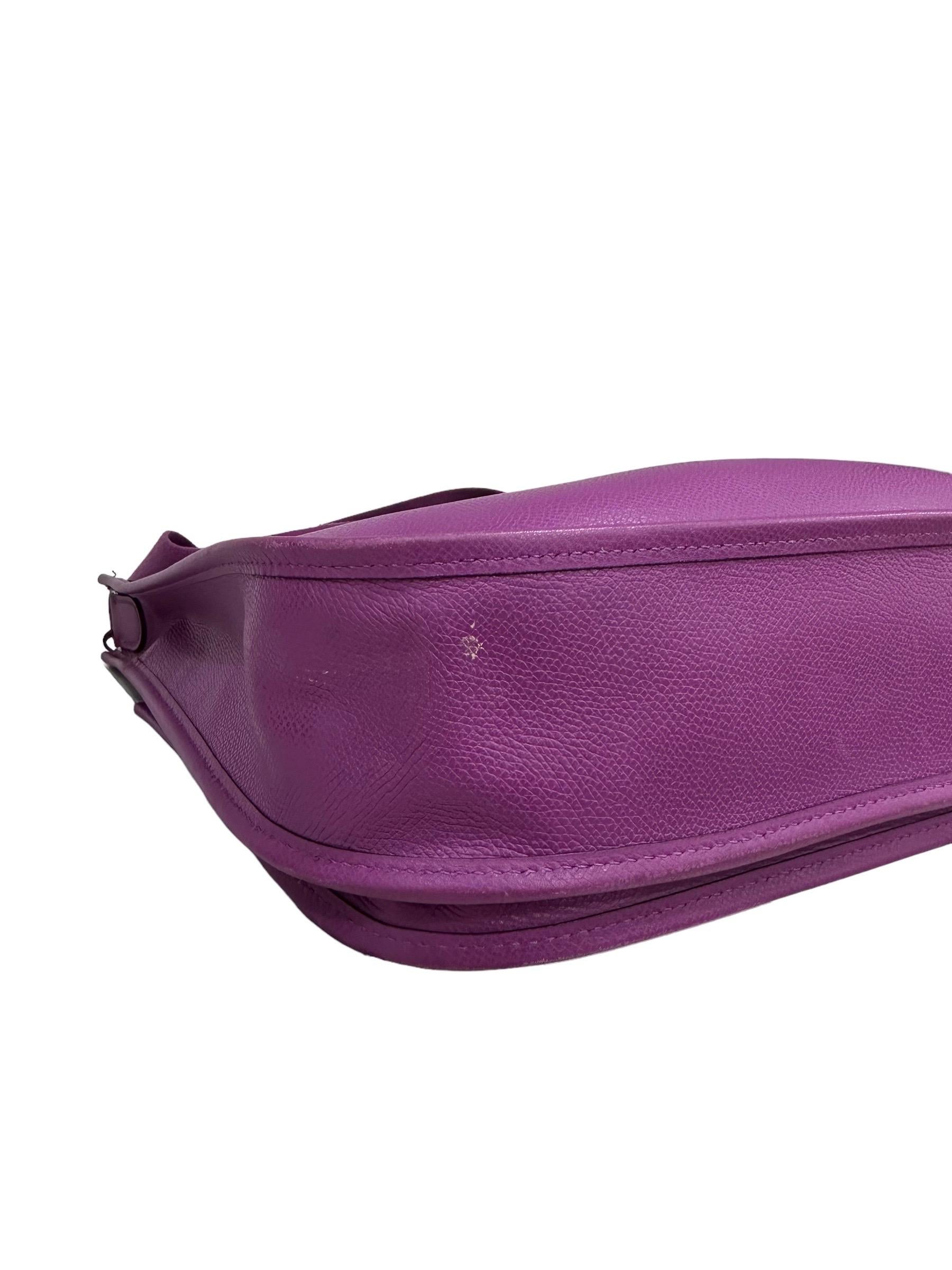 Hermès Evelyne PM Epsom Leather Anemone Top Shoulder Bag 11