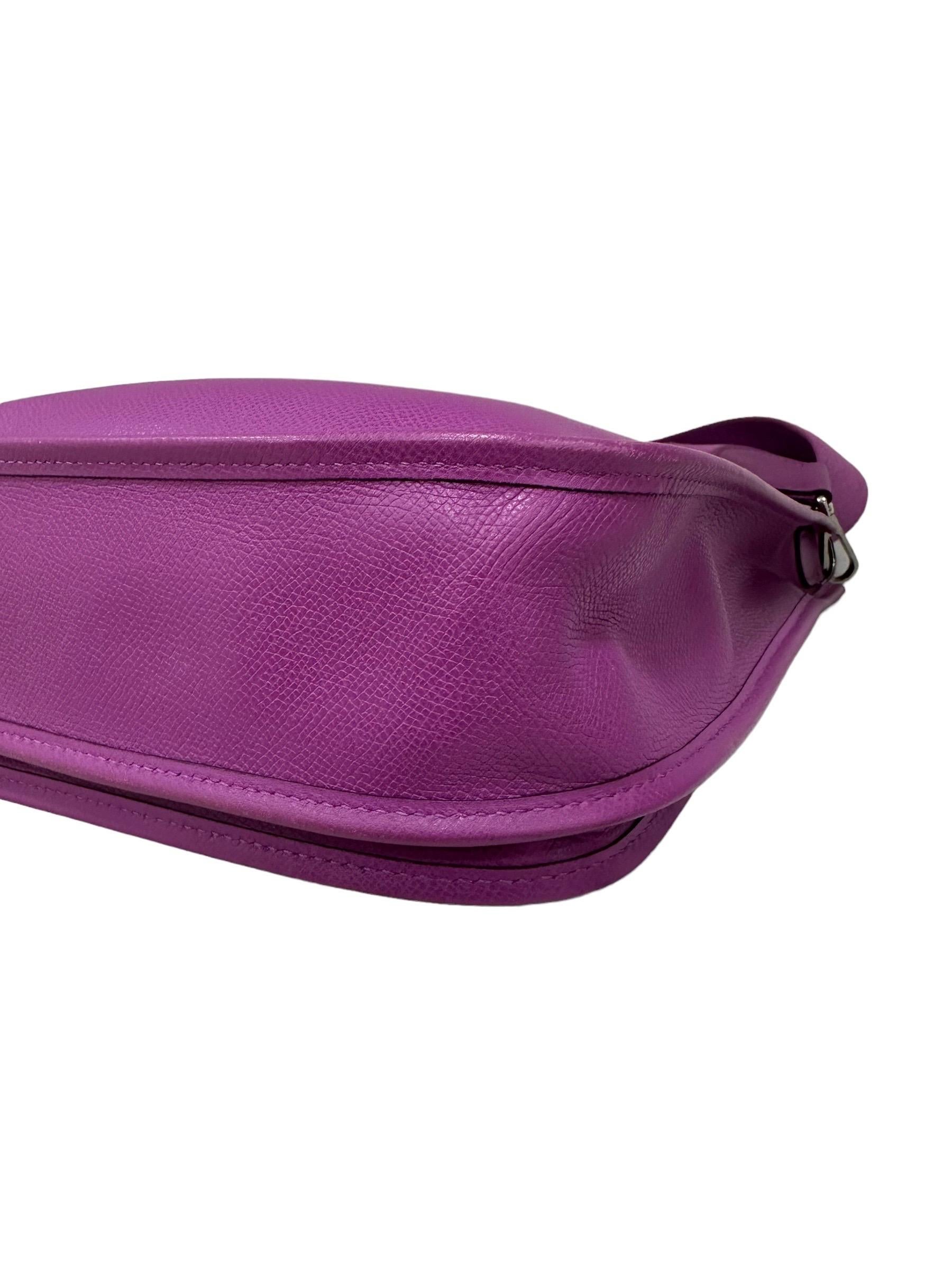 Hermès Evelyne PM Epsom Leather Anemone Top Shoulder Bag 13