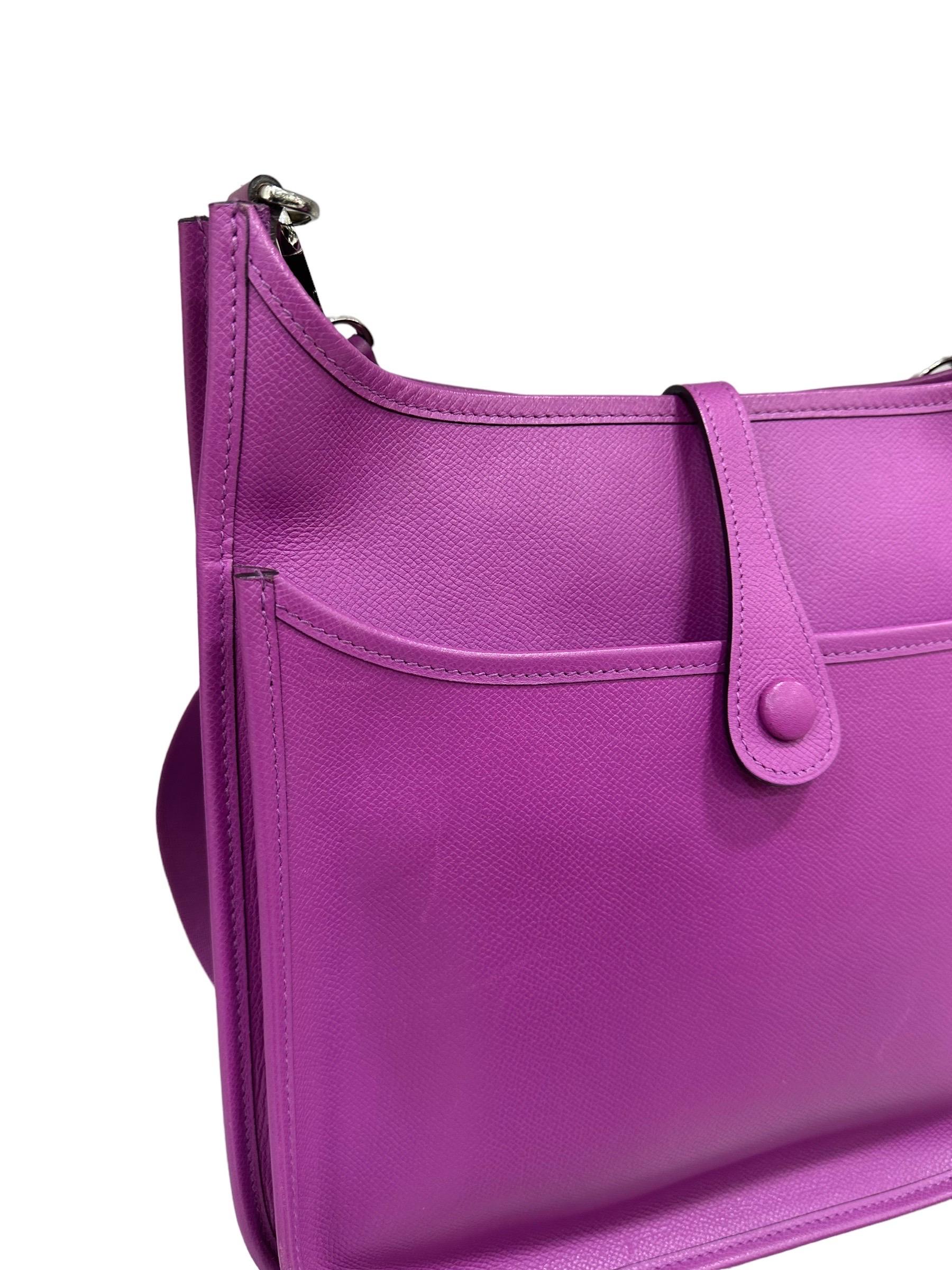 Hermès Evelyne PM Epsom Leather Anemone Top Shoulder Bag 3