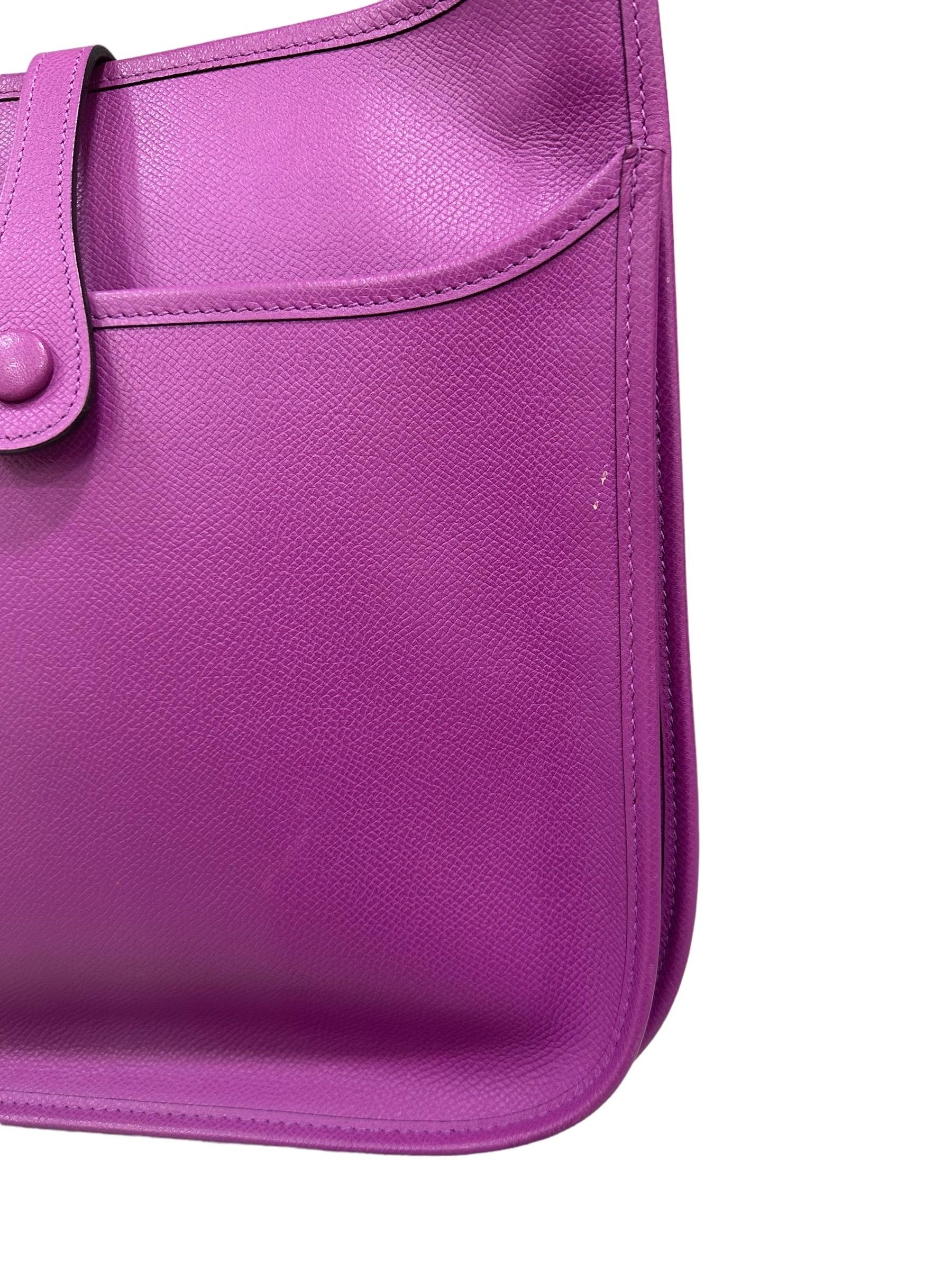 Hermès Evelyne PM Epsom Leather Anemone Top Shoulder Bag 5