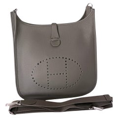 Hermes Evelyne PM Gris Myers Grey 29cm Messenger Shoulder Bag Clemence
