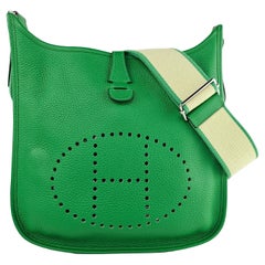 Hermes Evelyne PM III Bambou Vert Clémence Cuir Amazone Crossbody Hermes