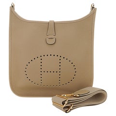 Hermes Evelyne PM Trench Bag Gold Hardware Clemence Leather