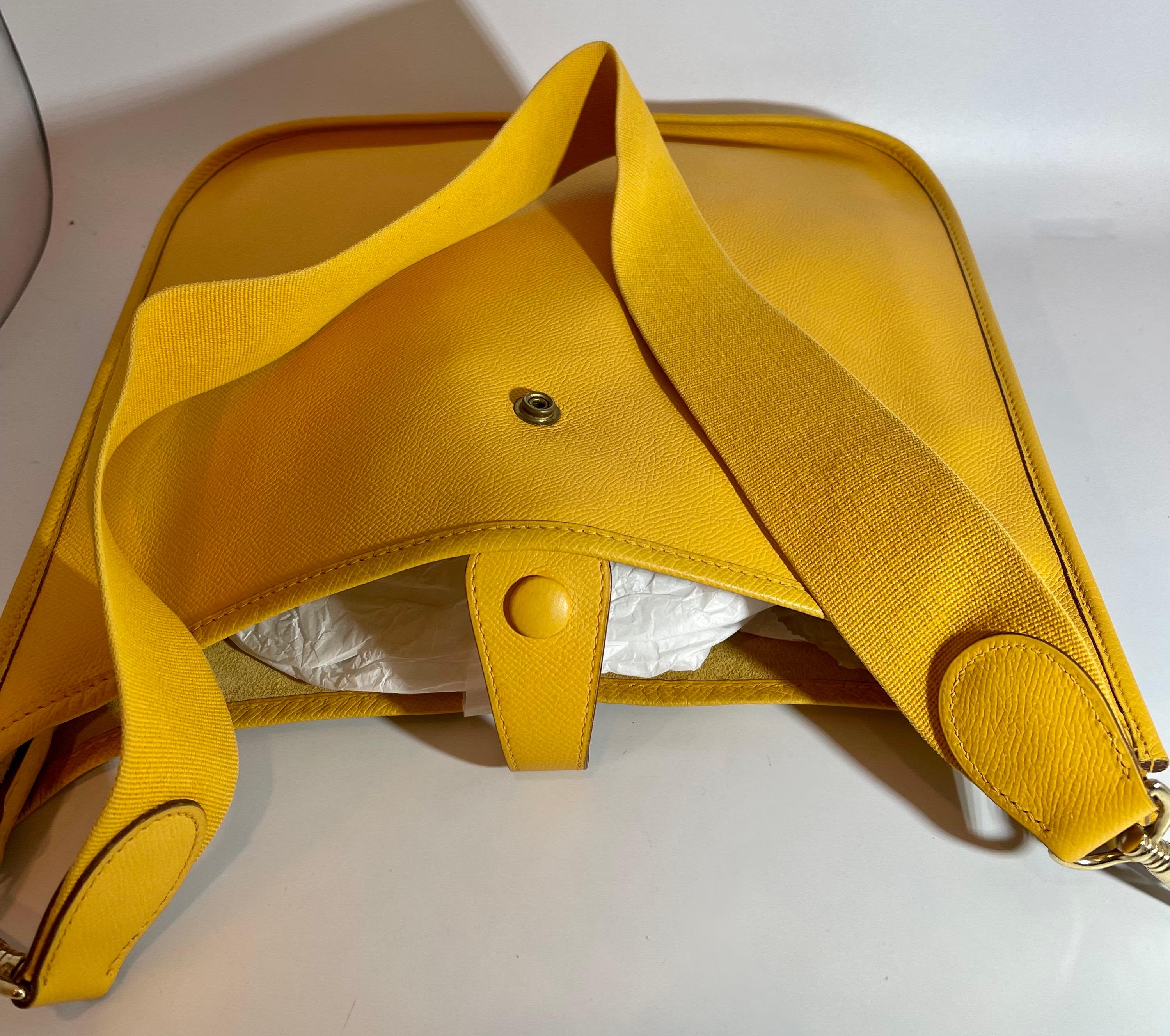 Hermès Evelyne Pm Yellow  Leather Cross Body Shoulder Bag 1