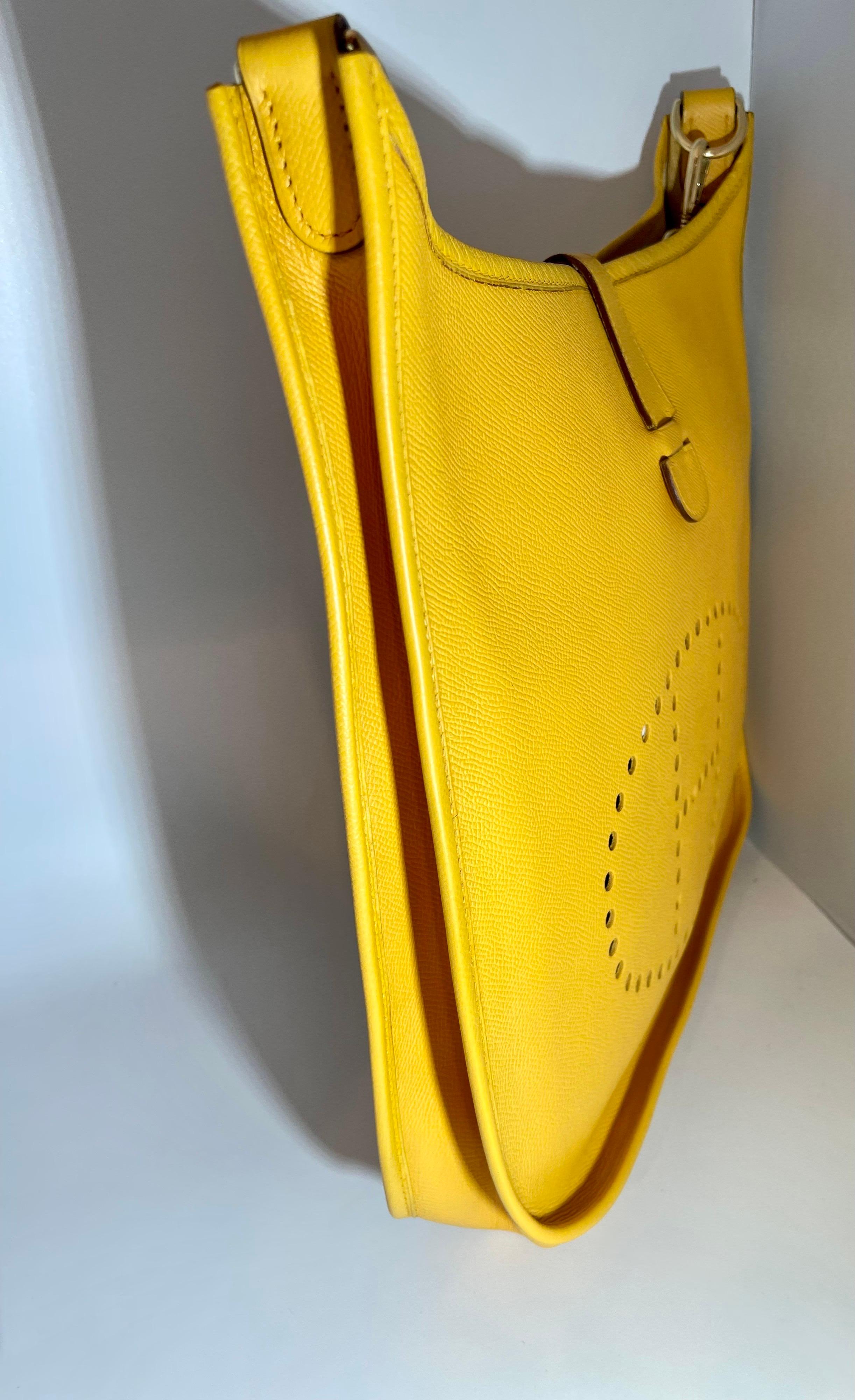 Hermès Evelyne Pm Yellow  Leather Cross Body Shoulder Bag 2