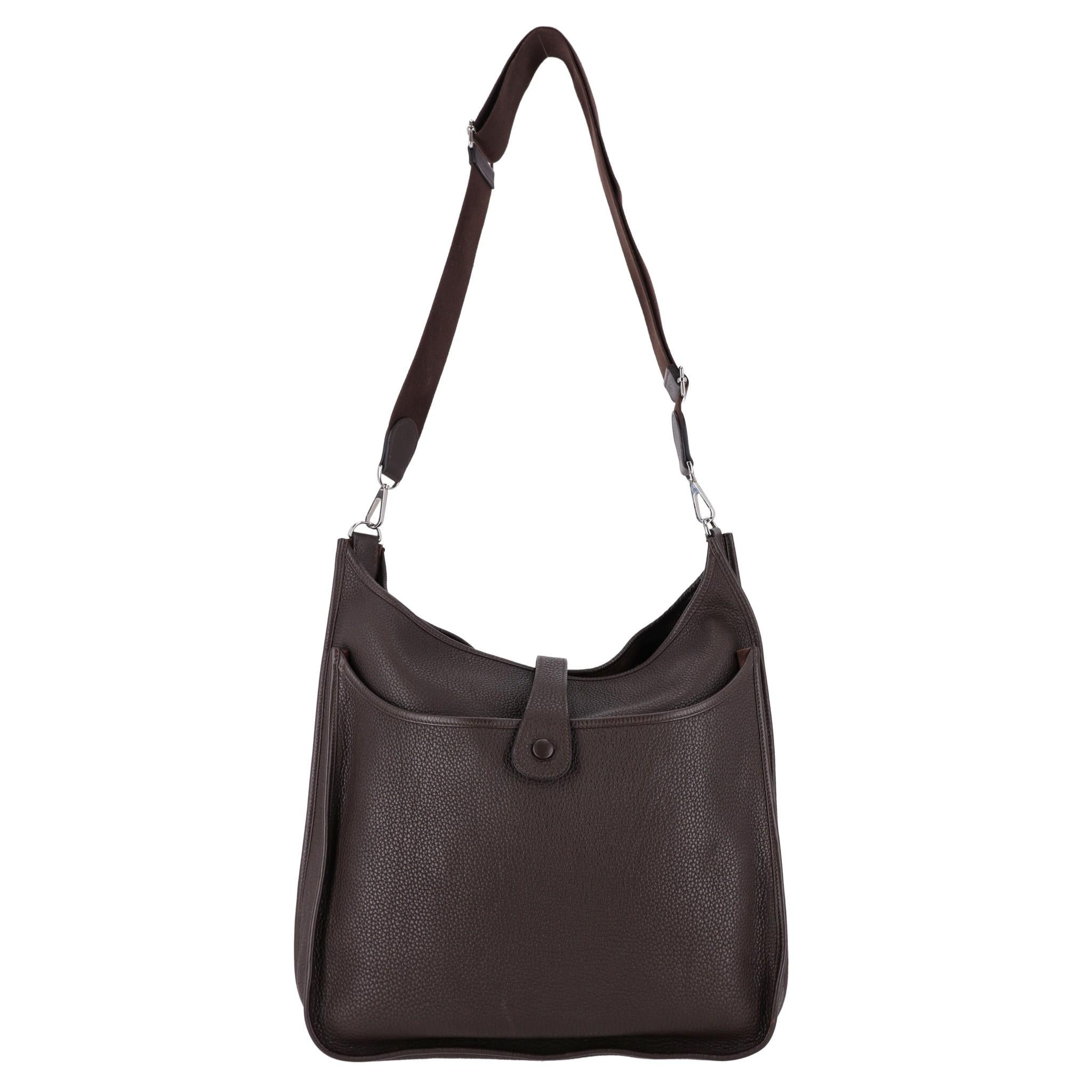 Hermes Evelyne Taurillon Clémence TGM Leather Shoulder Bag In Good Condition For Sale In London, GB