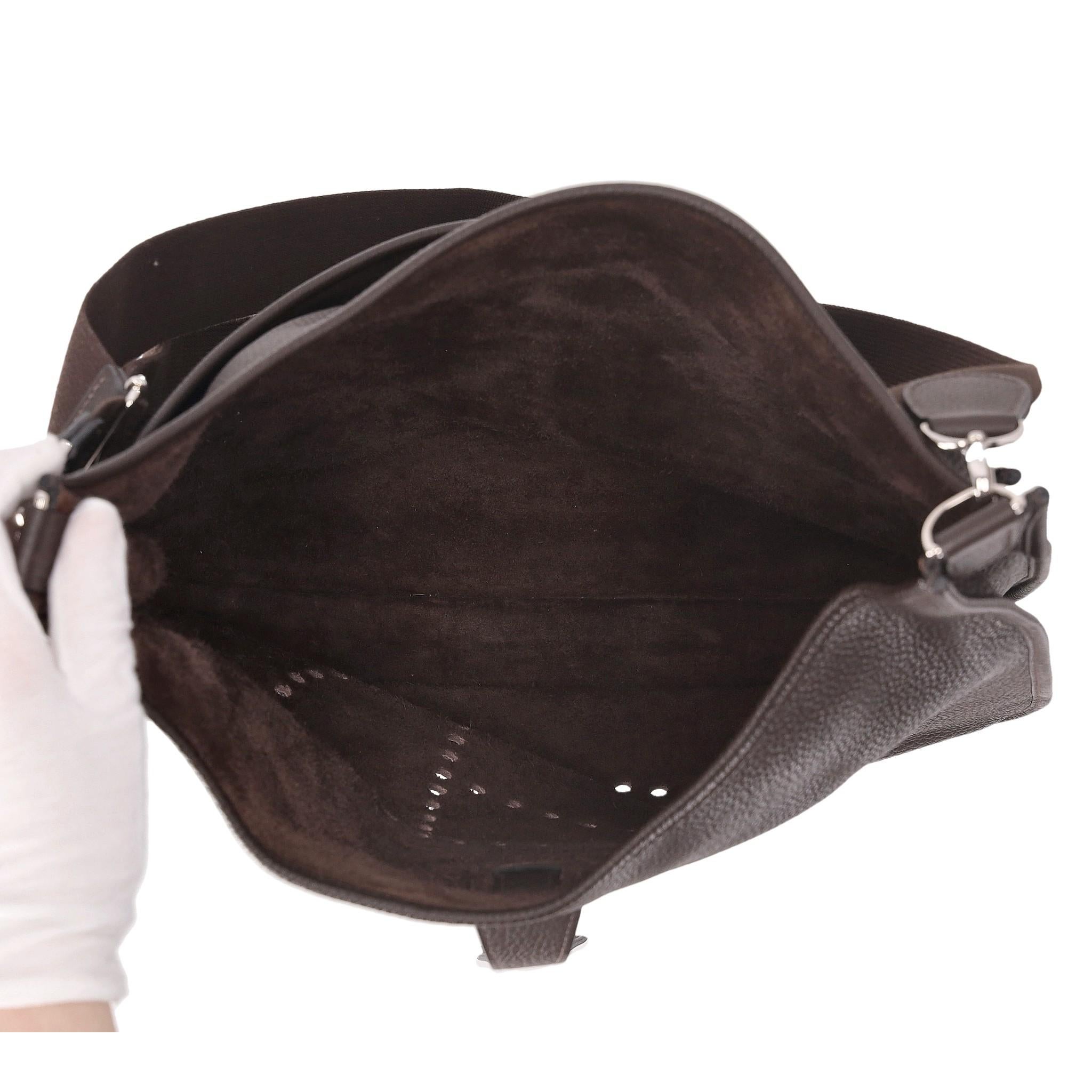 Hermes Evelyne Taurillon Clémence TGM Leather Shoulder Bag For Sale 1