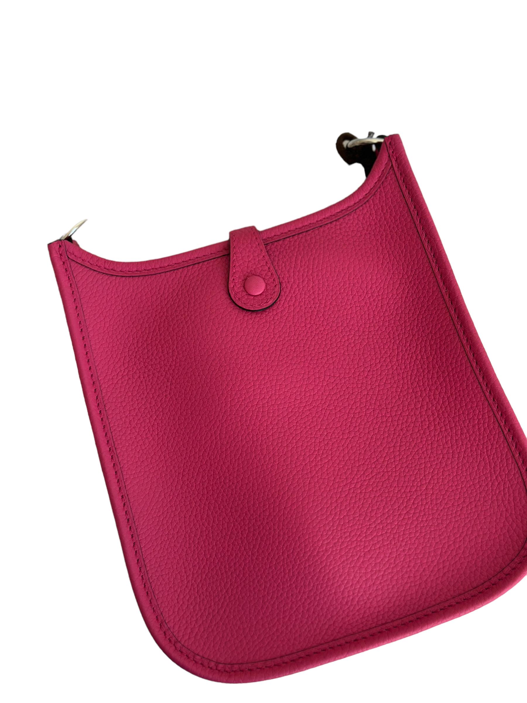 Hermès Evelyne TPM 16 Mini Rose Shocking Pink Palladium 4