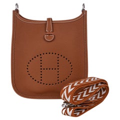 Hermes Evelyne TPM Amazone Bag Gold Taurillon Maurice Palladium