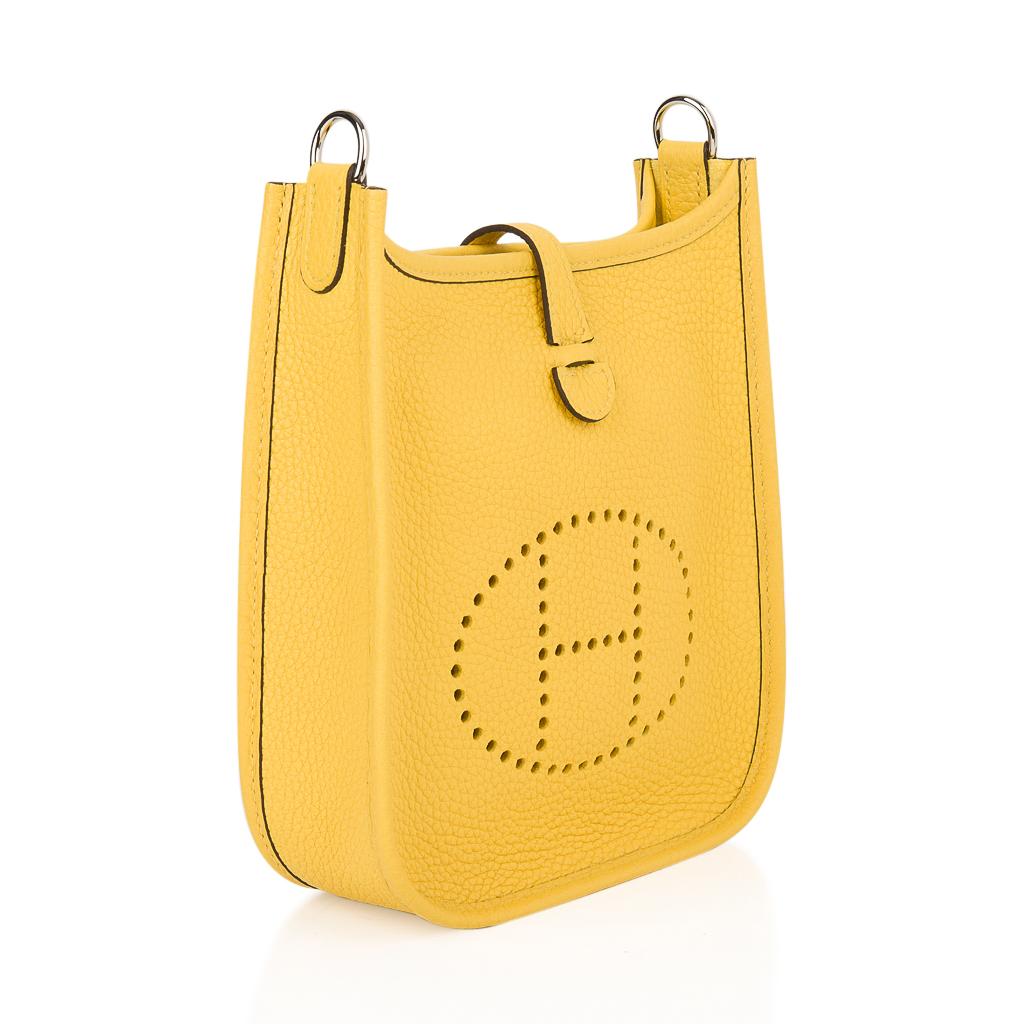 Yellow Hermes Evelyne TPM Amazone Bag Jaune De Naples Clemence Palladium Hardware