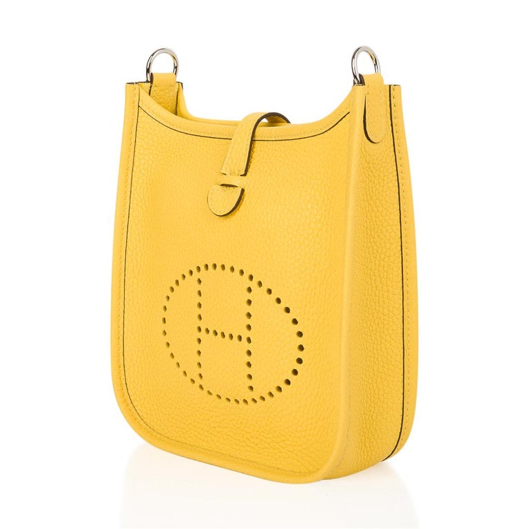 Hermes Evelyne TPM Amazone Bag Jaune De Naples Clemence Palladium