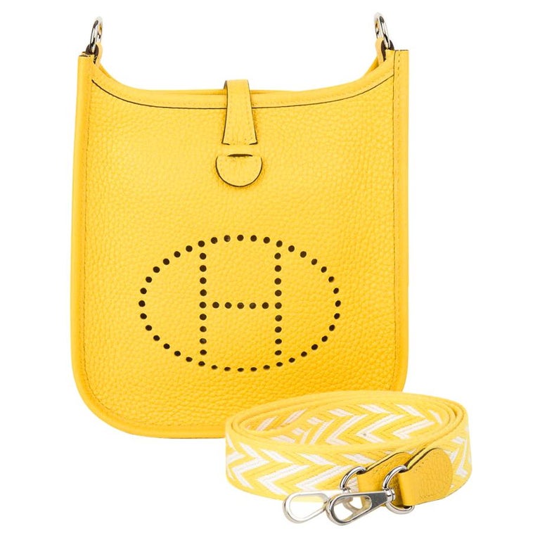 Hermes Evelyne TPM Amazone Bag Jaune De Naples Clemence Palladium