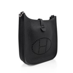 Hermes Evelyne TPM Bag Black Clemence Palladium Hardware