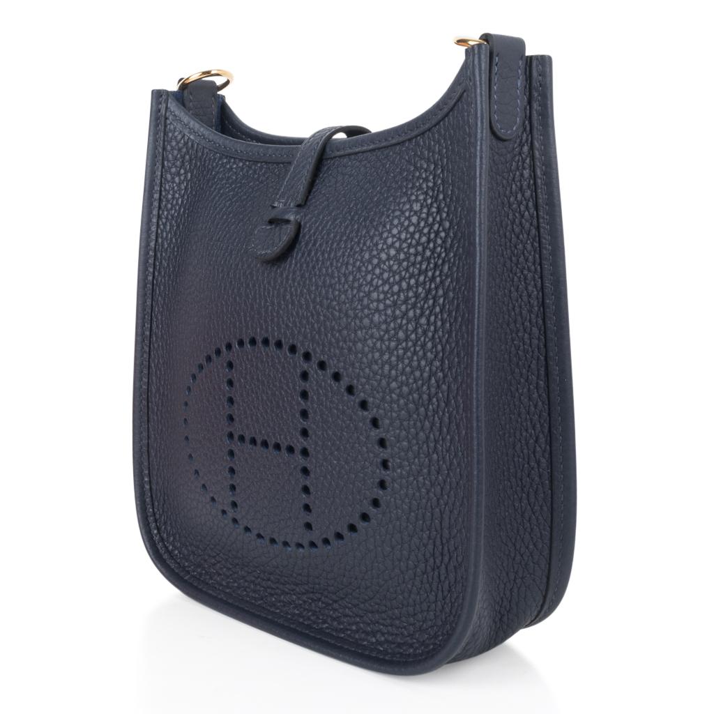 Hermes Evelyne TPM Bag Blue Nuit Clemence Leather Gold Hardware 2