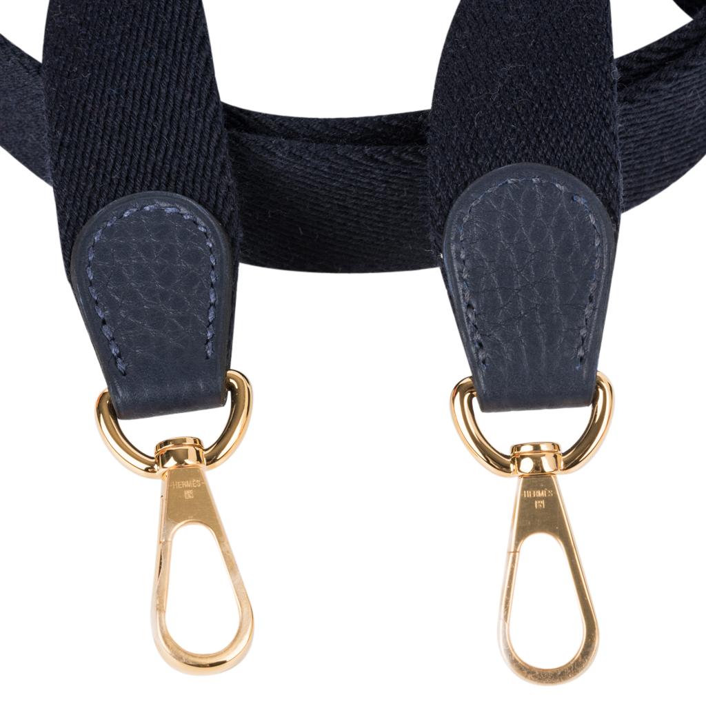 Black Hermes Evelyne TPM Bag Blue Nuit Clemence Leather Gold Hardware