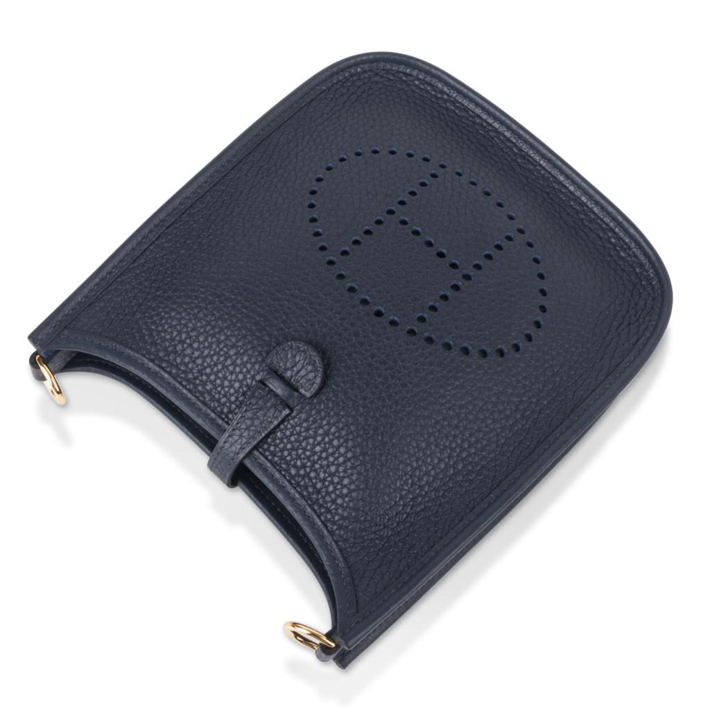 Hermes Evelyne TPM Bag Blue Nuit Clemence Leather Gold Hardware 1