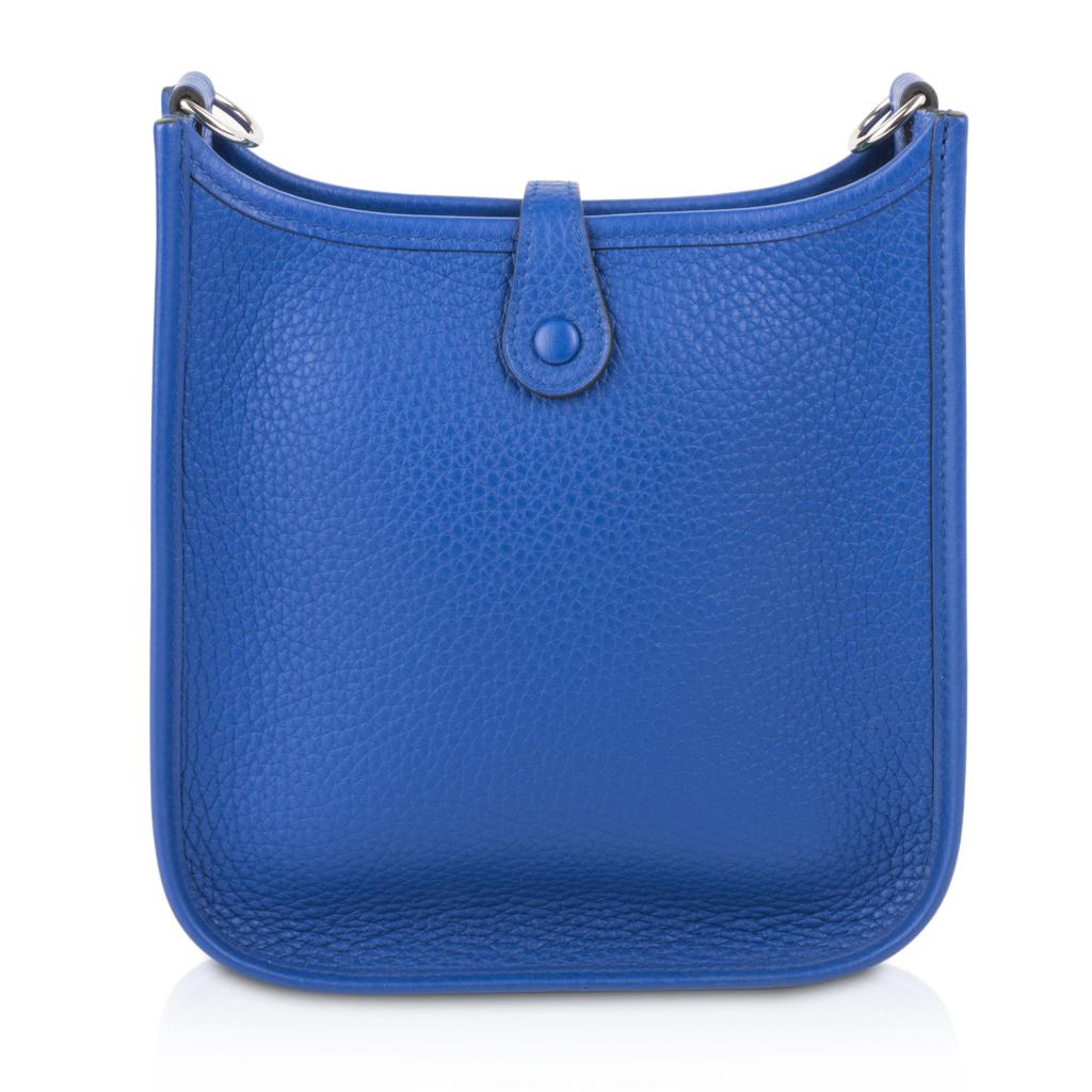 Hermes Evelyne TPM Bag Electric Blue Clemence Palladium 3