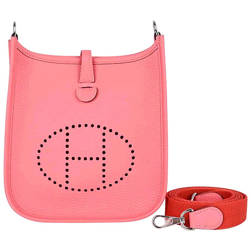 Hermes Rose Azalee Pink Mini TPM Evelyne Messenger Bag