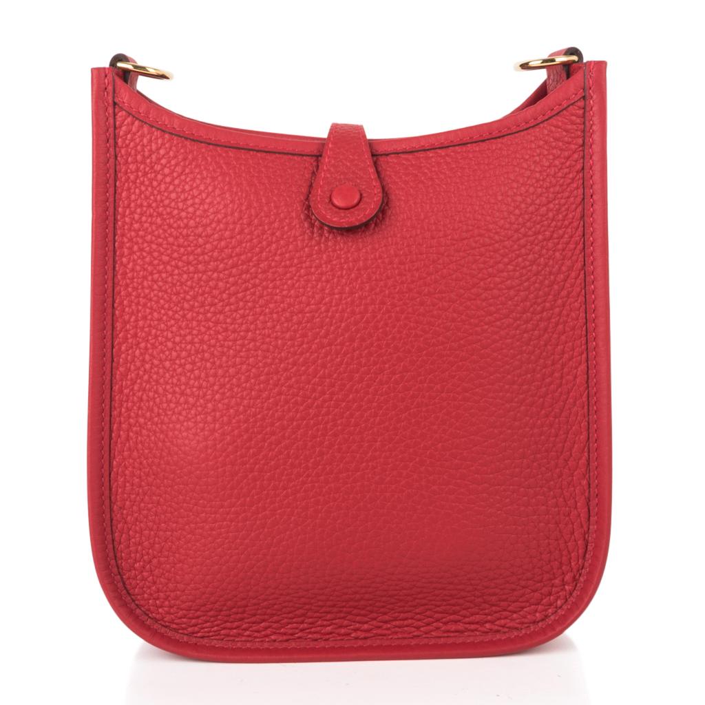 Hermes Evelyne TPM Bag Rouge Casaque Clemence Leather Gold Hardware 1