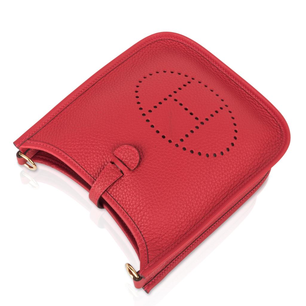 Hermes Evelyne TPM Bag Rouge Casaque Clemence Leather Gold Hardware 3