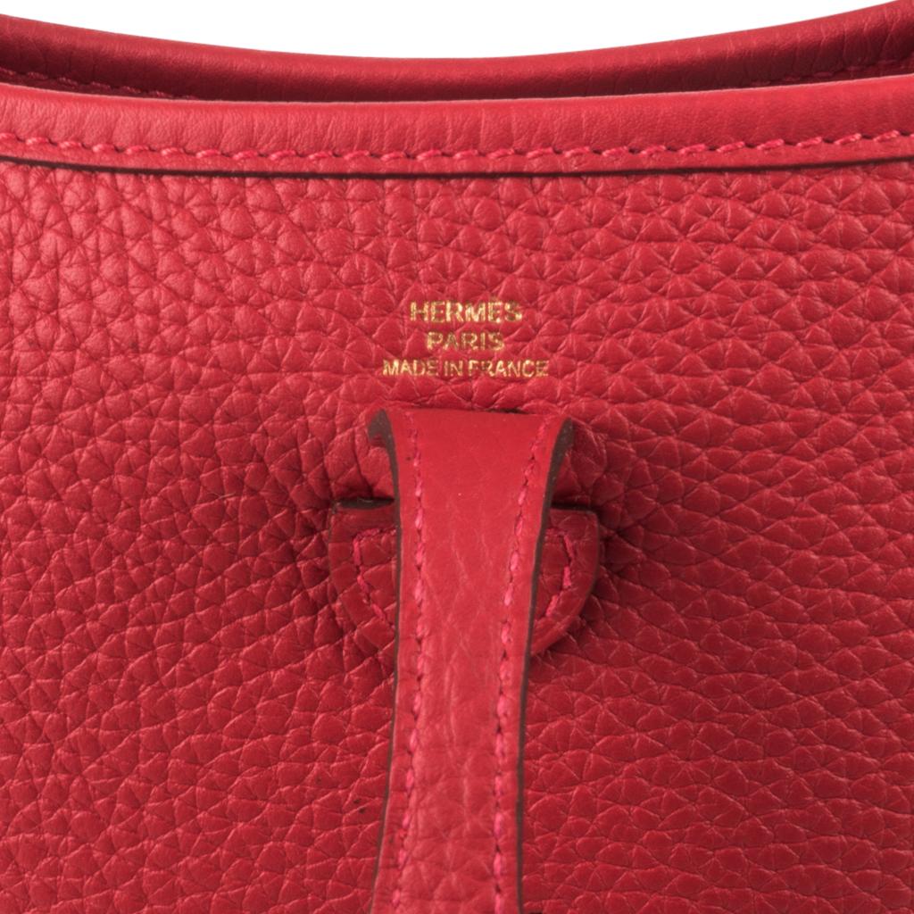 Hermes Evelyne TPM Bag Rouge Casaque Clemence Leather Gold Hardware 4