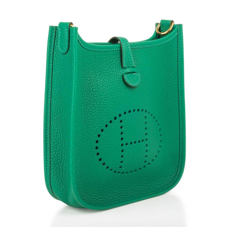 Colour Reference: Hermes Evelyne TPM Vert Vertigo & Malachite, Luxury, Bags  & Wallets on Carousell
