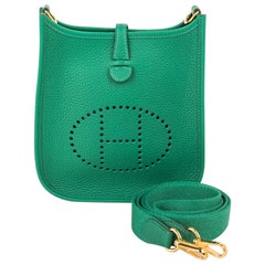 Hermes Evelyne TPM Bag Vert Vertigo Clemence Gold Hardware