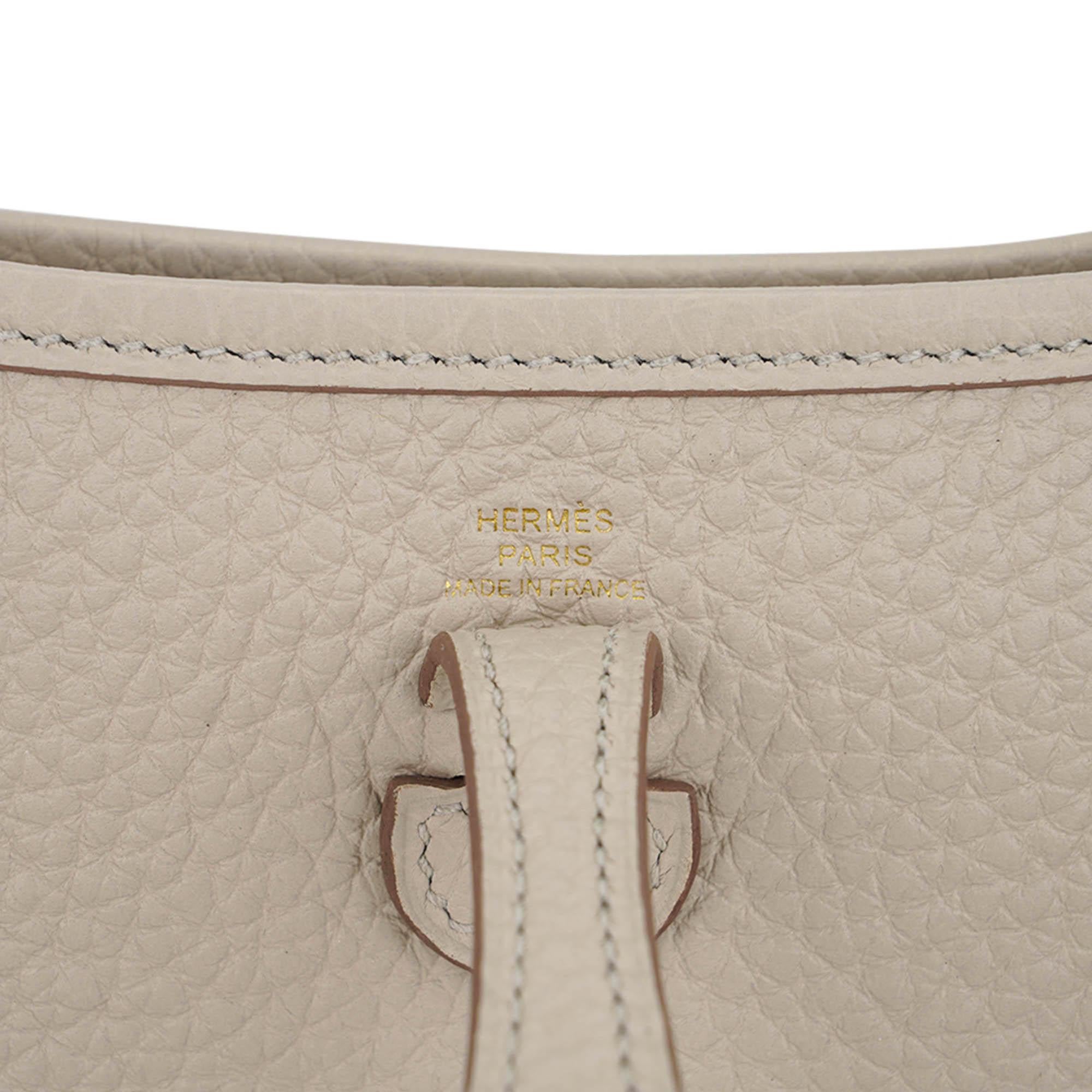 Hermes Evelyne TPM Beton Crossbody Bag Gold Hardware Clemence Leather 1