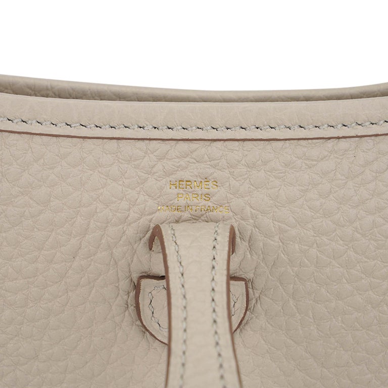 Hermes Evelyne TPM Beton Crossbody Bag Gold Hardware Clemence Leather For  Sale at 1stDibs