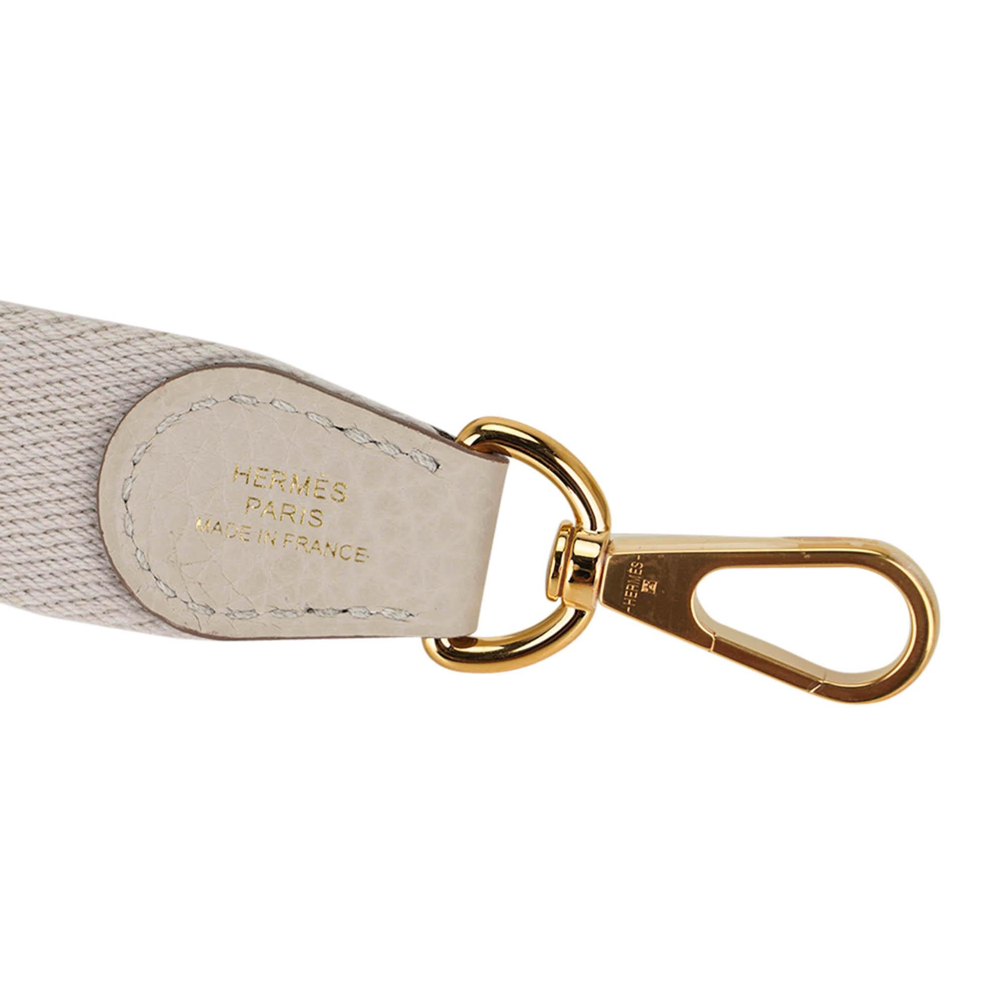 Hermes Evelyne TPM Beton Crossbody Bag Gold Hardware Clemence Leather 2