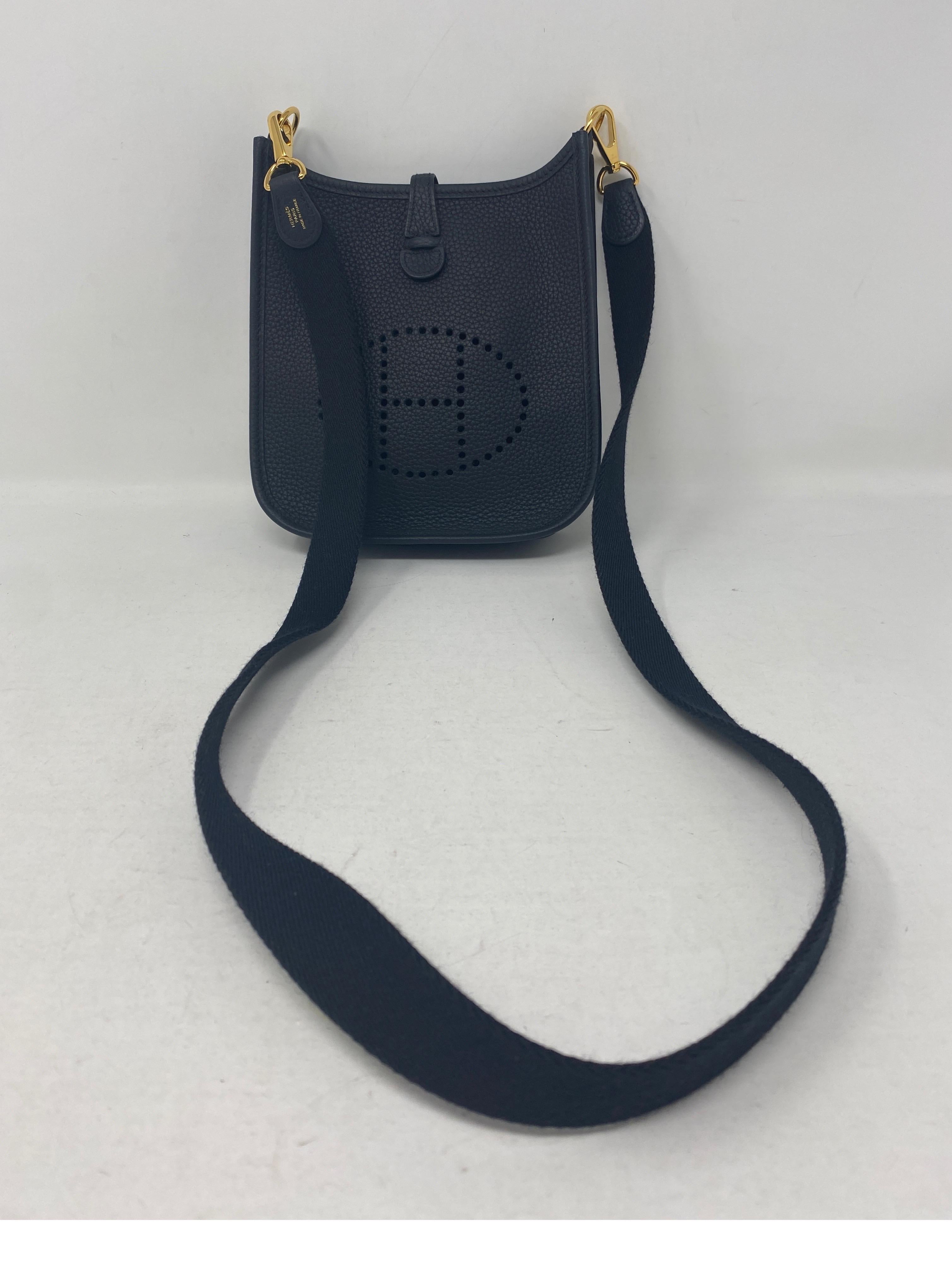 Hermes Evelyne TPM Black Bag. Gold hardware. Mint like new condition. Hard to get mini size. Most wanted black and gold combo. Complete set with dust cover and box. Guaranteed authentic.  