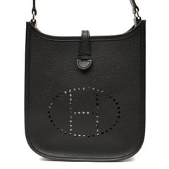 Hermès Evelyne TPM Black Leather Handbag Signature H Monogram