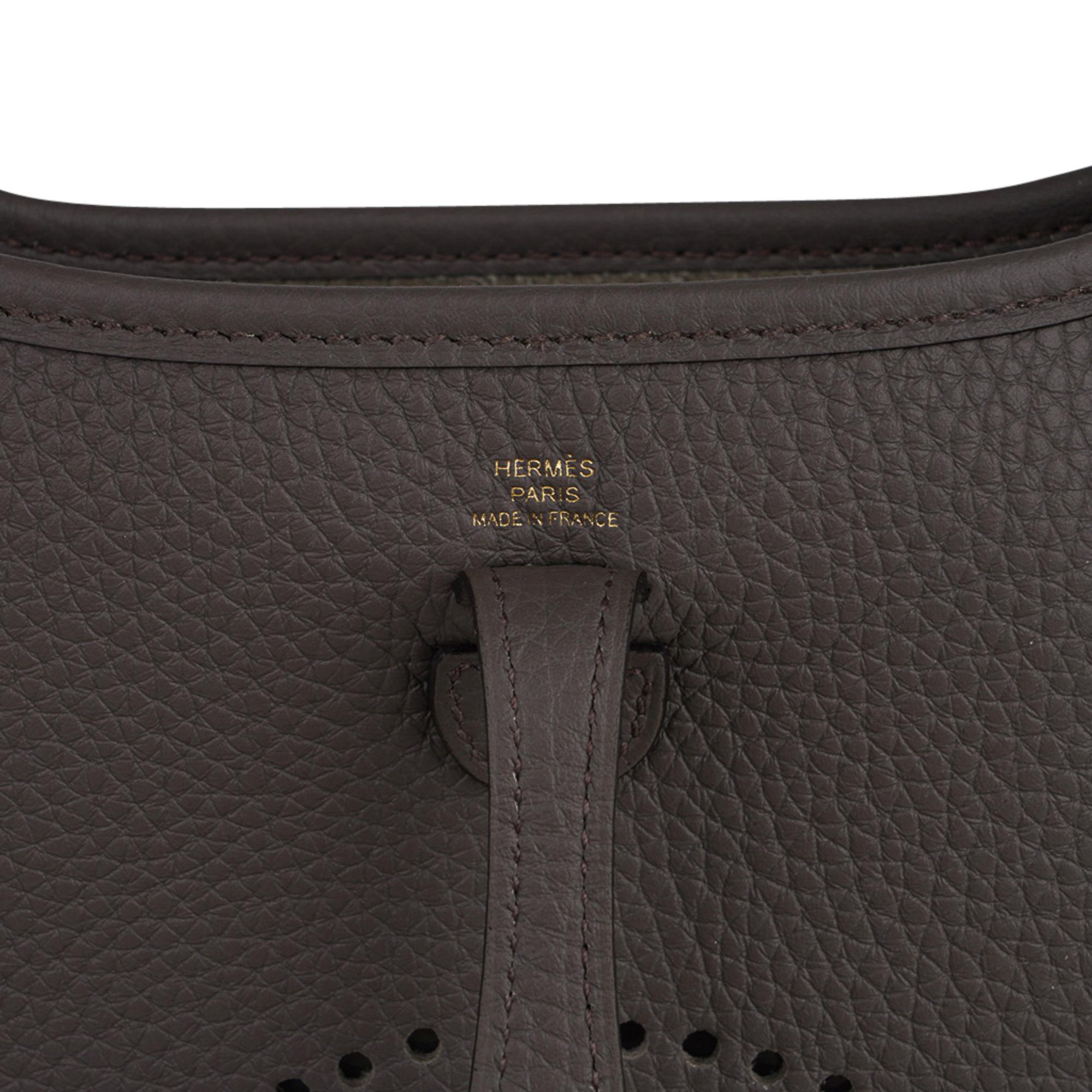 Hermes Evelyne TPM Etain Bag Gold Hardware Clemence Leather Pour femmes en vente