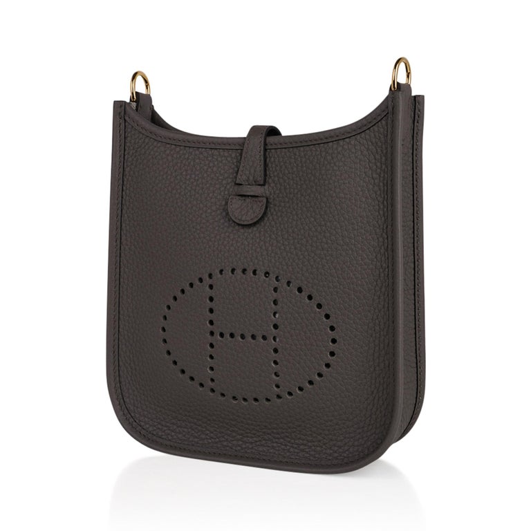 Hermes Evelyne TPM Etain Bag Gold Hardware Clemence Leather For Sale at  1stDibs