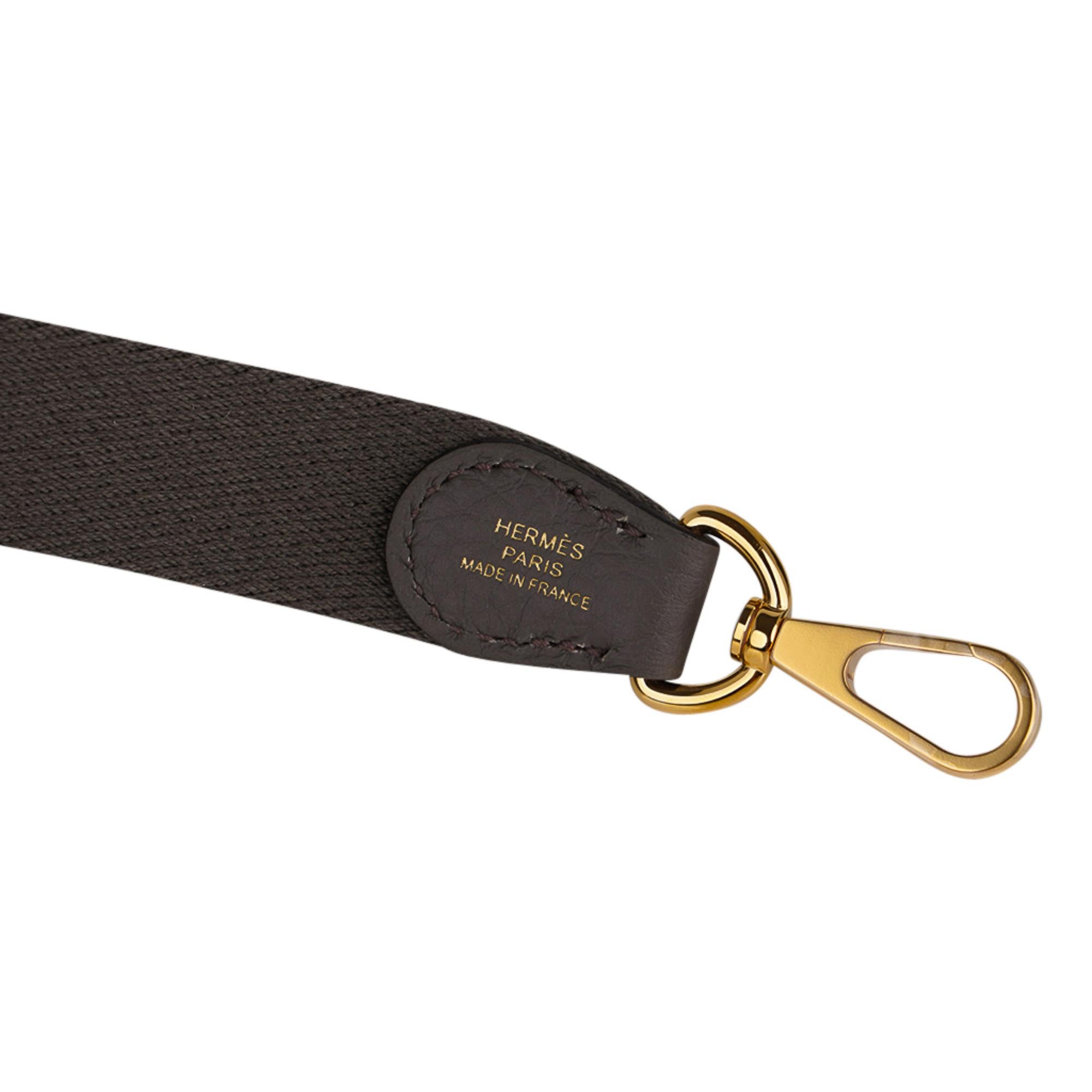 Hermes Evelyne TPM Etain Bag Gold Hardware Clemence Leather en vente 4