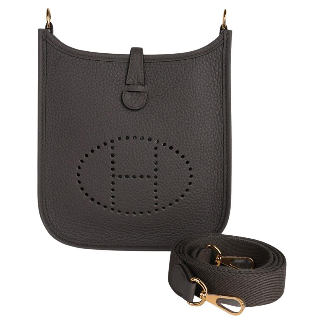 Hermes Evelyne TPM Etain Bag Gold Hardware Clemence Leather en vente