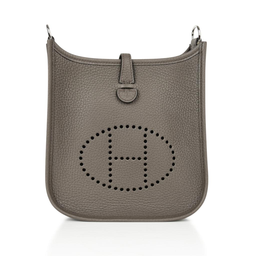 Gray Hermes Evelyne TPM Etain Clemence Palladium Hardware New w?Box